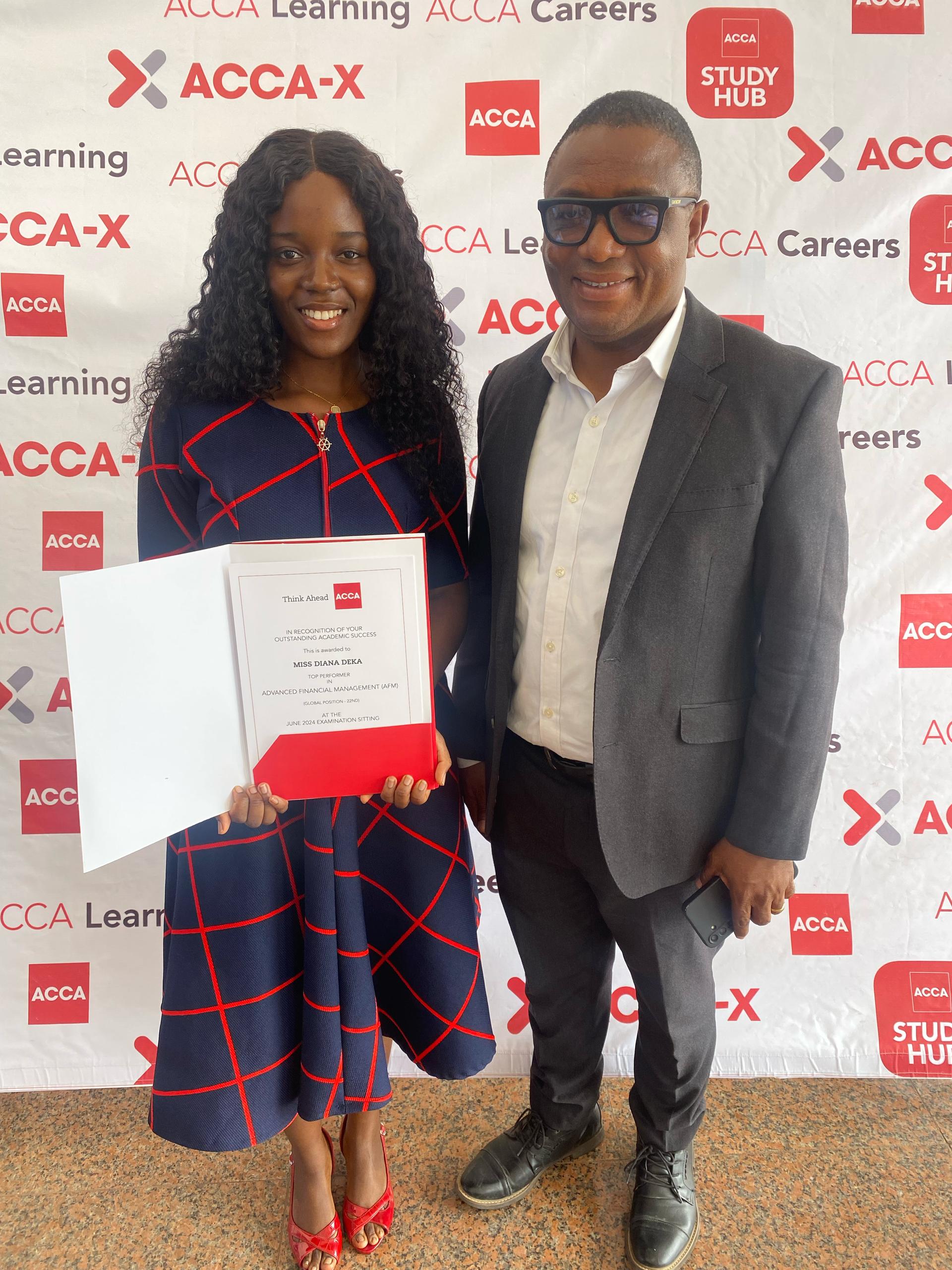 Diana Deka, Top performer in Advanced Financial Management (AFM)